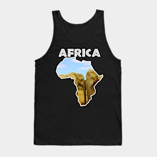 African Wildlife Continent Blue Sky Elephants Tank Top